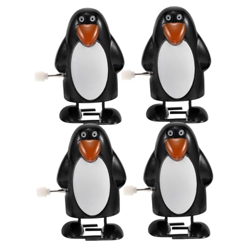 Garneck 4 Stück Clockwork Penguin - Weihnachtslaufspielzeug Leckereien Für Die Weihnachtsfeier Pinguinfigur Laufende Tierspielzeuge Pinguin Uhrwerk Plastik von Garneck