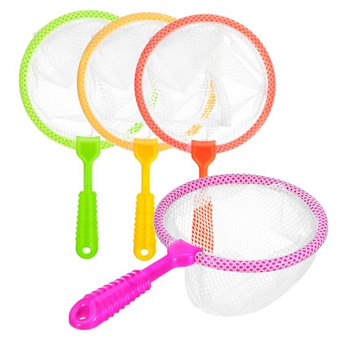 Garneck 4 Stück -Fischernetztasche Schmetterlingsnetz Spielzeugnetz Fischnetz Krabbe Fischernetze für Badewannennetz für Kinderspielzeug Plastik von Garneck