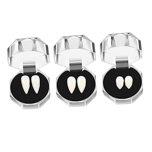 Garneck 4 Stück Halloween Zombie Zähne Lustige Vampir Fake Zähne für Kostümparty Cosplay Accessoire Sicher und Geschmacklos für Halloween Streiche und Feste von Garneck
