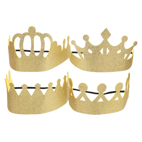 Garneck 4 Stück Kindergeburtstag Kronen Gold Glänzend Elastisch Verstellbar König Königin Stirnband Für Kostüme und Party Dekoration Garneck 4 Stück Kindergeburtstag Kronen Gold Glänzend Elastisch Verstellbar König Königin Stirnband Für Kostüme und Party Dekoration von Garneck