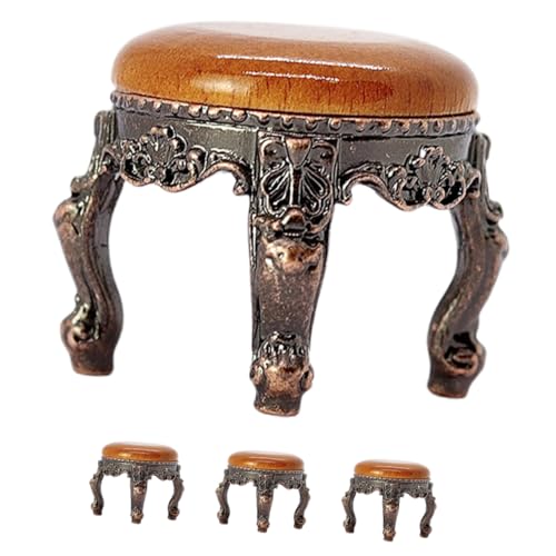 Garneck 4 Stück Kleine Hocker Für Zimmer Puppendekoration Mini Haushocker Mini Hausmöbel Miniatur Blumentopfhocker Runder Mini Hocker Puppenhaus Miniatur Hocker Mini Hocker von Garneck