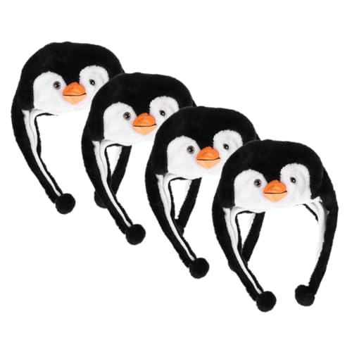 Garneck 4 Stück Lustige Pinguin Kostüm Hüte aus Leichtem Cartoon Tier Kopfbedeckung für Party Foto Requisiten Karneval und Rollenspiel Einheitsgröße von Garneck