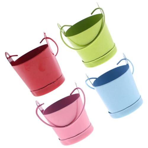 Garneck 4 Stück Mini Blecheimer Waschkorb Laib Miniaturfiguren Mini Töpfe Behälter Dosen Puppenhaus Puppenhausmöbel Wheelie Hüpfwannen Bausatz Eimer Deckel Foto Requisite von Garneck