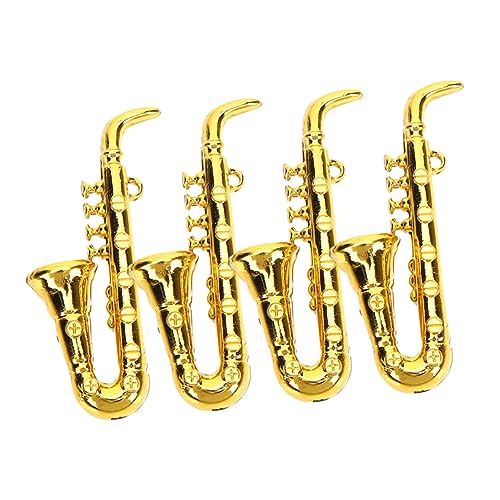 Garneck 4 Stück Mini-saxophon Mini-instrumente Modell Eines Saxophon-miniaturinstruments Musik Miniaturen Musical Winzig Kind Finger Kleines Saxophonmodell Plastik Golden Garneck 4 Stück Mini-saxophon Mini-instrumente Modell Eines Saxophon-miniaturinstruments Musik Miniaturen Musical Winzig Kind Finger Kleines Saxophonmodell Plastik Golden von Garneck