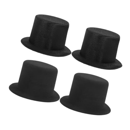 Garneck 4 Stück Miniatur Hüte Kleine Top Hats für Schneemann und Puppen Handgemachte Weihnachtsdeko Geeignet für Bastelprojekte und Festliche Anlässe von Garneck