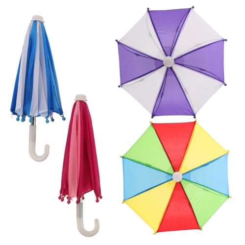 Garneck 4 Stück Miniatur Regenschirm für Puppenhäuser Stilvolle Puppenaccessoires für Kreatives und Dekoration für DIY Projekte und Miniatur von Garneck