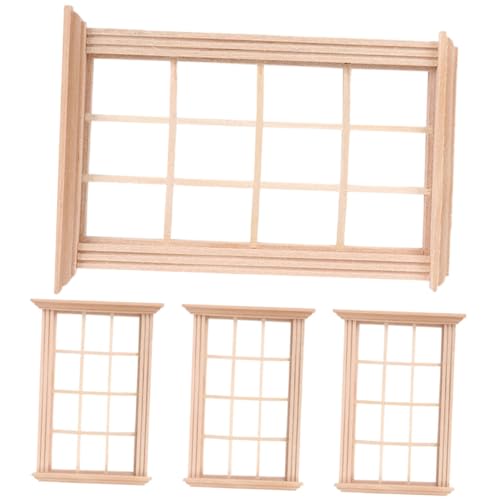 Garneck 4 Stück Miniaturfenster für Puppenhäuser Teiliges aus Unbemalten Holzfenstern für DIY Puppenstuben und Möbelzubehör Realistische Details und Kinderfreundliches Design Garneck 4 Stück Miniaturfenster für Puppenhäuser Teiliges aus Unbemalten Holzfenstern für DIY Puppenstuben und Möbelzubehör Realistische Details und Kinderfreundliches Design von Garneck