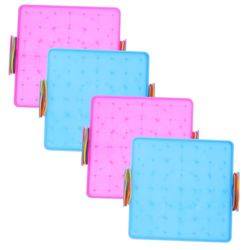 Garneck 4 Stück Nagelbrettunterrichtshilfen Geoboard- große Perlensteckplatte Geotafeln Geobretter für kunststoffbrett plastikplatte Geo-Board Lernen geometrischer Formen von Garneck