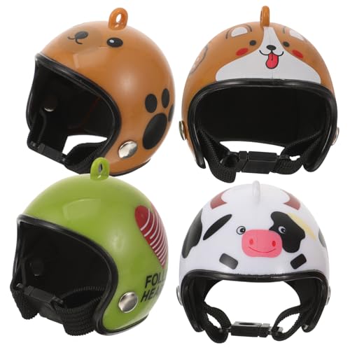 Garneck 4 Stück Puppenhaushelm Lustige Papageienhelm-Kostüme Hühnerkostüm Hühnerkopfbedeckung Haustier Hühnchenspielzeug Helm für Vogel Helm für Huhn Hut für Huhn Eisen von Garneck