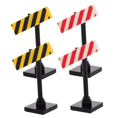 Garneck 4 Stück Puppenwarnschild verkehrszeichen DIY Verkehrsszenen Kleine Bausteine lernspielzeug Arbeitsplatzschild Zeichen für Privateigentum Plastik von Garneck