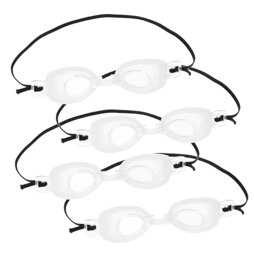 Garneck 4 Stück Schwimmbrillenpuppe Spielzeugpuppenzubehör Puppenbrille Schutzbrille für Puppe Minibrille für Puppen Schwimmpuppe Taucherbrille Schwimmerpuppe Puppenkleid Plastik Weiß von Garneck