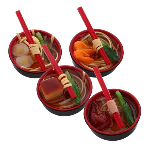 Garneck 4 Stück Simulation Lebensmittelmodell Dekoratives Mini-Essen Lebensmittelmodelle Gefälschte Künstliches Lebensmittelornament Aus Kunststoff Mini-hausverzierung PVC Black von Garneck