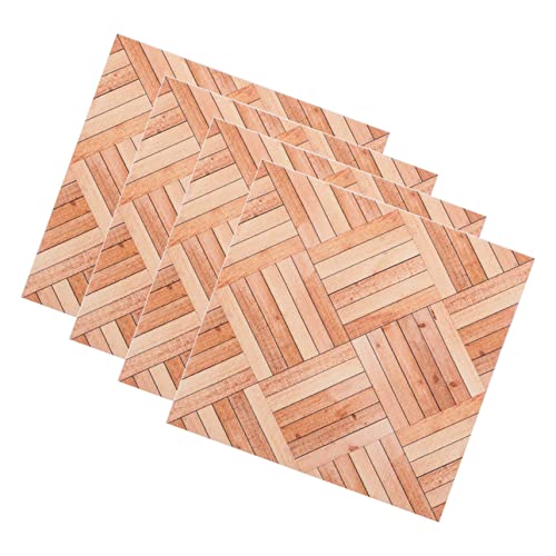 Garneck 4 Stück Simuliertes Holzkornboden Mini Puppenhaus kleines Hauszubehör PVC Garneck 4 Stück Simuliertes Holzkornboden Mini Puppenhaus kleines Hauszubehör PVC von Garneck
