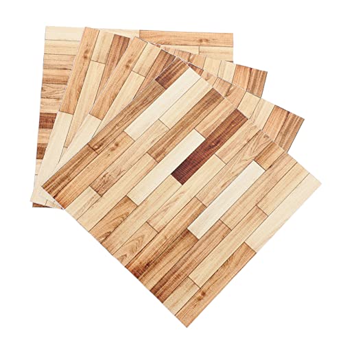 Garneck 4 Stück Simuliertes Holzkornboden Puppenhaus -Accessoire Miniatur-puppenhaus-bodenbelag Miniboden Zum Basteln Miniaturmöbel Und Accessoires Puppenminiaturen PVC von Garneck