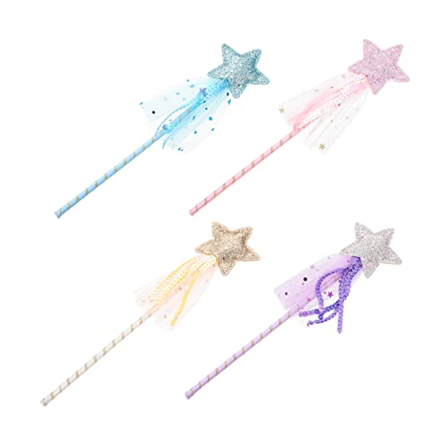 Garneck 4 Stück Teiliges Glitzernde Feenstäbe für Kreative Sterne für Aufführungen für Partys und Cosplay Sicher und Leicht zu Handhaben von Garneck