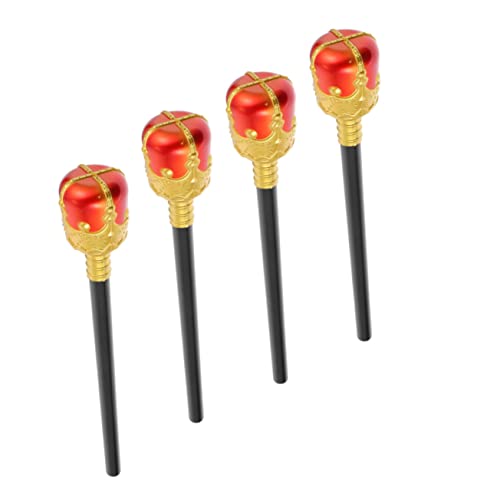 Garneck 4 Stück Teiliges Königszepter Leichtes Bühnenrequisit für Halloween und Cosplay Dekorativer Zauberstab für Langlebig und Tragbar für Kostümpartys und Aufführungen Zufällige Farbe von Garneck