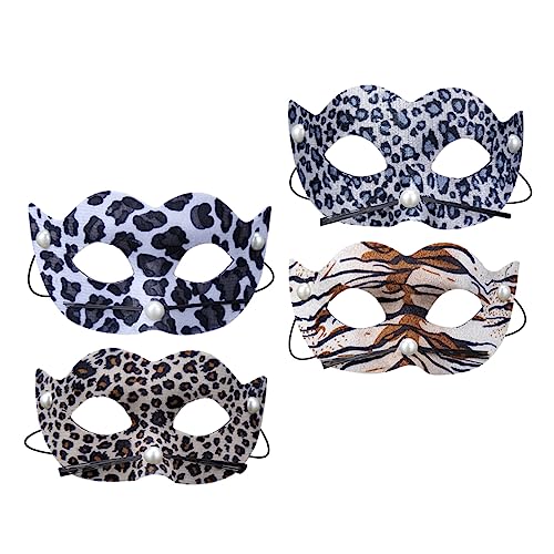 Garneck 4 Stück Teiliges Leopardmuster Masken aus PVC für Halloween Party Karneval und Masquerade Kostümdekoration für Erwachsene Garneck 4 Stück Teiliges Leopardmuster Masken aus PVC für Halloween Party Karneval und Masquerade Kostümdekoration für Erwachsene von Garneck