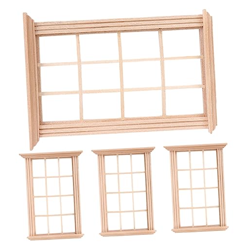 Garneck 4 Stück Teiliges Miniatur Puppenhaus Fenster aus Naturbelassenem Holz Unbemalte Miniatur Fensterrahmen mit Fächern Robustes DIY Möbel Zubehör für Kreatives Rollenspiel und Garneck 4 Stück Teiliges Miniatur Puppenhaus Fenster aus Naturbelassenem Holz Unbemalte Miniatur Fensterrahmen mit Fächern Robustes DIY Möbel Zubehör für Kreatives Rollenspiel und von Garneck