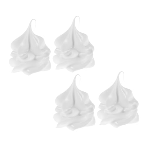 Garneck 4 Stück Teiliges Simulierte Eiscreme Bälle Künstliche Fake Eiscreme Toppings für Küche Vitrine Dessert Shop Realistische Dekoration Weiß von Garneck