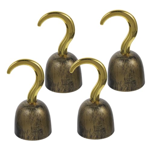 Garneck 4 Stück Teiliges Vintage Piratenhaken Goldfarbenes Piratenkostüm Zubehör für Halloween Karneval Cosplay Party Junge Mädchen Kostüm Accessoires von Garneck