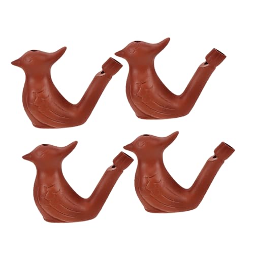 Garneck 4 Stück Teiliges Vogelpfeifen Wasser Vogelpfeifen Outdoor Kinderspielzeug Leicht Tragbar für Camping Wandern Natürliche Deko Spielerisches Pfeifen von Garneck