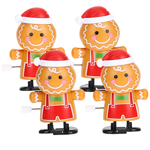 Garneck 4 Stück Teiliges Weihnachts Aufziehspielzeug Lustige Lebkuchenmann Figuren für Sicheres und Leichtes Material Heimdekoration von Garneck