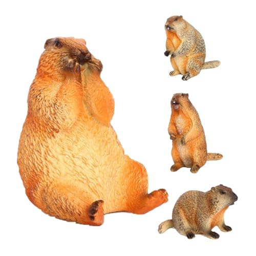 Garneck 4 Stück Teiliges Wildtiermodell Simulation Figur Dekoration Kunststoff Realistisch Handgefertigt Kompakt für Kinderzimmer Zimmer Desktop von Garneck