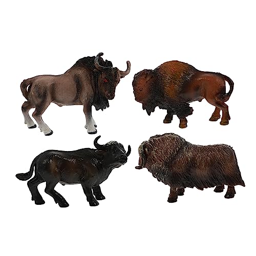 Garneck Pädagogisches Desktop Decor 4 Stücke Kuh Spielzeug Figuren Tier Figurine Sets Material von Garneck