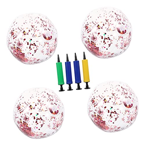 Garneck 4 Stück aufblasbarer Wasserball Spiele am Strand poolball Riese groß Sommerfestbälle Strandbälle für Schwimmbadball glitzernder Wasserball PVC Rosa Garneck 4 Stück aufblasbarer Wasserball Spiele am Strand poolball Riese groß Sommerfestbälle Strandbälle für Schwimmbadball glitzernder Wasserball PVC Rosa von Garneck