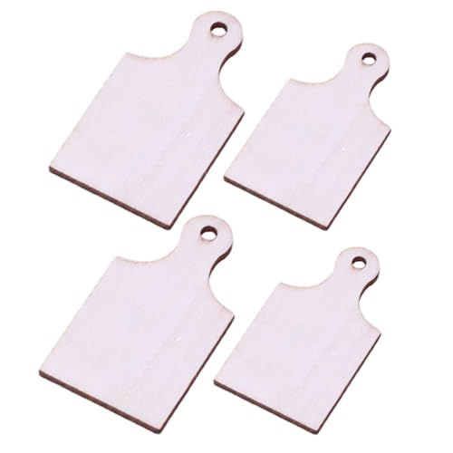Garneck 4 Stücke Mini-schneidebrett Aus Holz Schneiden Käse Puppe Mini-wurstbretter Handhaben Miniatur Dekoration Handwerk Klein Mini-schneidebretter Planke Bulk-schneidebretter Khaki von Garneck