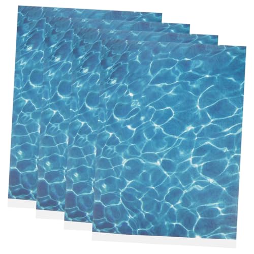 Garneck 4 Stücke Simulierte Wasser Textur Papier Miniatur Boden Papier Aufkleber Meer Blau von Garneck