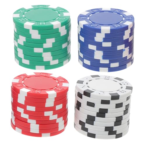 Garneck 40 Stück Jetons Spiel Poker Blau Etiketten thematisiert Party Chips zum Chip-Zubehör Plastikchips Wettchips doppelseitige Zähler Abs von Garneck