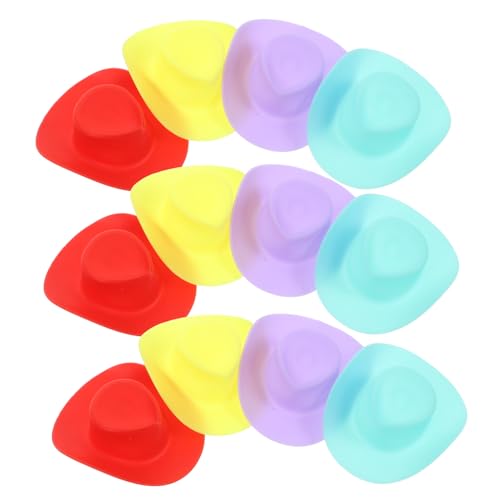 Garneck 40 Stück Mini Cowboyhüte für Puppen Teiliges Dekorative Miniaturhüte aus Zubehör für Bastelarbeiten und Party Dekorationen von Garneck
