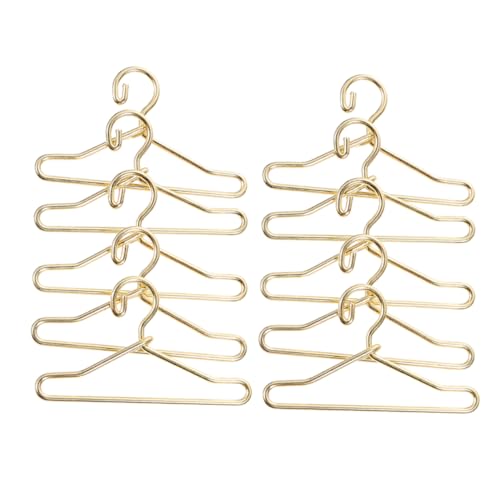 Garneck 40Stücke Kleiderbügel für Puppen Goldene Puppenkleiderbügel Robust und Langlebig für Puppenschränke und Miniaturhäuser Perfektes Zubehör für Puppenliebhaber von Garneck