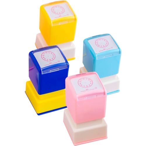 Garneck 4Stücke Teiliges Kinderuhr Stempelset Selbstfärbende Stempel mit Uhrzeitdesign Pädagogisches Uhrzeit Erkennung für Kreative Aktivitäten und Belohnungen Zufälliger Garneck 4Stücke Teiliges Kinderuhr Stempelset Selbstfärbende Stempel mit Uhrzeitdesign Pädagogisches Uhrzeit Erkennung für Kreative Aktivitäten und Belohnungen Zufälliger von Garneck
