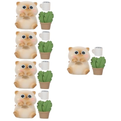 Garneck 5 Sätze Mini-kätzchen-Ornamente Katze Miniaturfiguren DIY Katzenminiaturen Mini-tiermodell Mini-katzenmodell Katzenfiguren Harz Mädchen Schreibtisch Katzenschmuck von Garneck