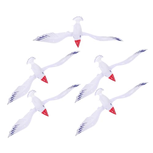 Garneck 5 Stück Aufblasbare Möwenwasserballon Luftballons simulieren schwebend schwimmt Möwe Party Aufblasbare Strandspielzeuge für den Strand Badespielzeug Figur PVC Weiß von Garneck