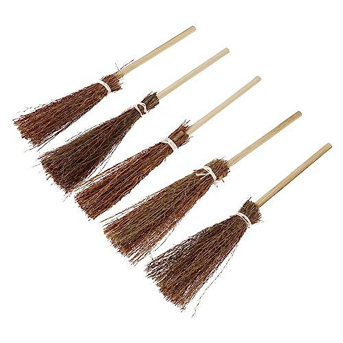 Garneck 5 Stück Besen Aus Hanfseil Mini Handgewebter Besen Puppenhaus Besen Besen Requisiten Künstliche Requisiten Besen Holzmaterial von Garneck