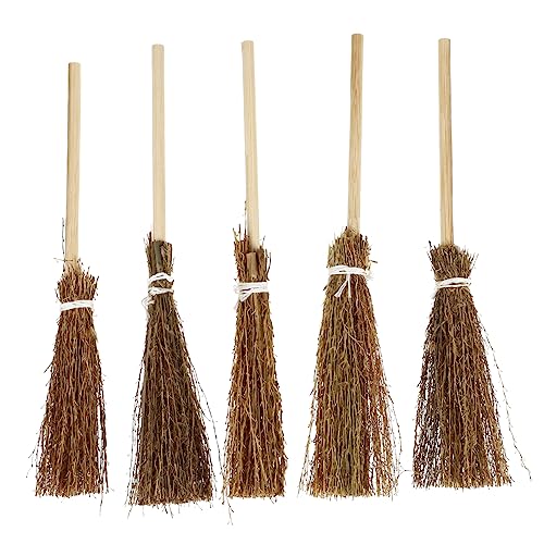 Garneck 5 Stück Besen aus Hanfseil für kinderspielzeug spielzeuge hühner Kid Toys Mini handgewebter Besen künstliche Requisiten Besen Holzmaterial von Garneck