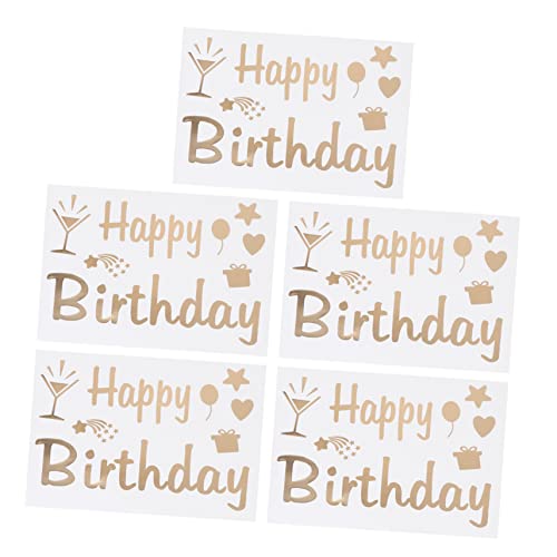 Garneck 5 Stück Happy Birthday Aufkleber Geburtstagsdeko Aufkleber Happy Birthday Decal Scrapbook Geburtstagsaufkleber Happy Birthday Hintergrundaufkleber Geburtstagsplaner von Garneck