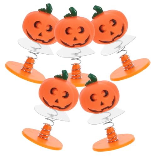 Garneck 5 Stück Hüpfende Kürbispuppe lustig federnd matschiges favorisieren Party springende spielzeuge der Karikatur für Halloween Kunststoff Orange von Garneck