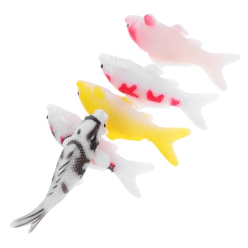 Garneck 5 Stück Koi Fisch Modell Miniatur Kunstfische Aquarium Deko Goldfisch Figuren für Aquarien Realistische Fischtank Dekoration Farben Erhältlich von Garneck