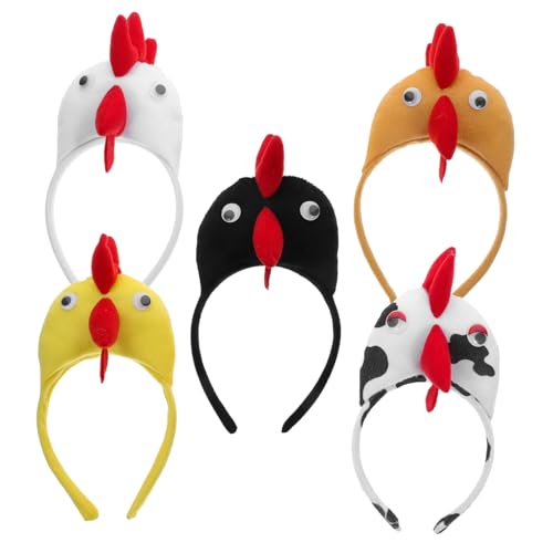 Garneck 5 Stück Maskerade Kopfschmuck Make Up Stirnband Hühner Stirnband Erwachsene Halloween Kopfbedeckung Bühnenauftritt Requisiten Küken Kostüm Stirnband Halloween Lustiges von Garneck
