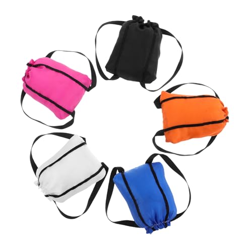 Garneck 5 Stück Mini Puppenrucksack Multifunktionale Aufbewahrungstaschen für Mädchen als Geschenktüten für Geburtstagsfeiern Robustes Design Strapazierfähigem Schwarz von Garneck