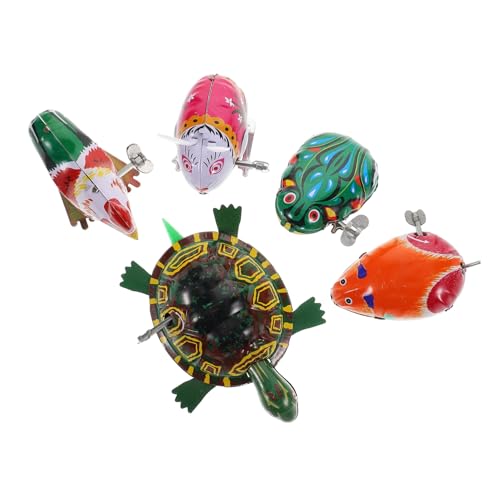 Garneck 5 Stück Nostalgisches Aufziehspielzeug Für Aus Eisen Tier Aufziehen Schaumstoff-glühstäbchen Hüpfen Vintage Blechspielzeug Uhrwerk Vintage Aufziehspielzeug Prallen von Garneck