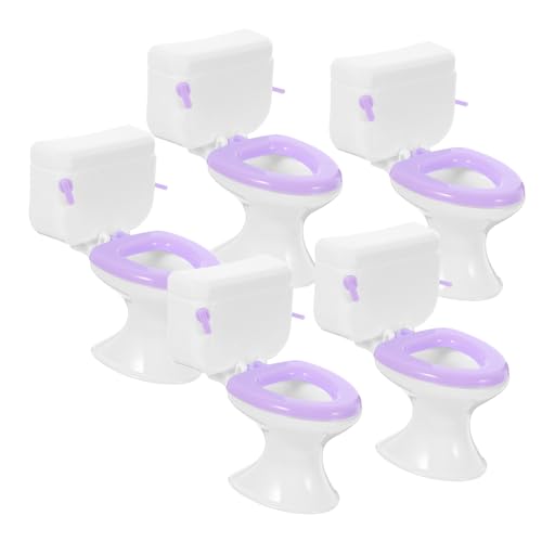 Garneck 5 Stück Puppen-toilettenspielzeug Mini-toilettenspielzeug Puppenhaus-toilettensitz Zubehör Für Puppenhäuser Puppenhausmöbel Puppenhaus Toilette Plastik Garneck 5 Stück Puppen-toilettenspielzeug Mini-toilettenspielzeug Puppenhaus-toilettensitz Zubehör Für Puppenhäuser Puppenhausmöbel Puppenhaus Toilette Plastik von Garneck
