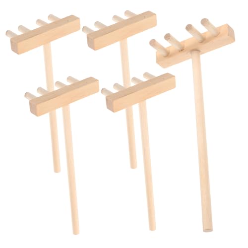 Garneck 5 Stück Sandrechen Sandkunst-kit Sandkasten Für Den Strand Bewegliches Sandkunstdekor Kleiner Rechen Tisch Mit Deckel Bausatz Rechengriff Sandglätter Sandspielzeug Holz von Garneck
