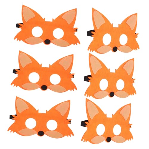 Garneck 5 Stück Tiermaske realistisch Hälfte halbmaske halloween Erwachsene Halloween -Kostüm kostüm Fuchs-Party-Dekorationen Masken mit Tiermotiven gefühlt Orange von Garneck