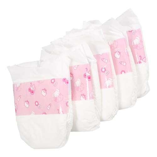 Garneck 5 Stück Wiederverwendbare Puppenwindeln für Babypuppen, Puppenzubehör zum Rollenspiel, Mehrfarbig, 4, 72 X 4, 72 Zoll von Garneck