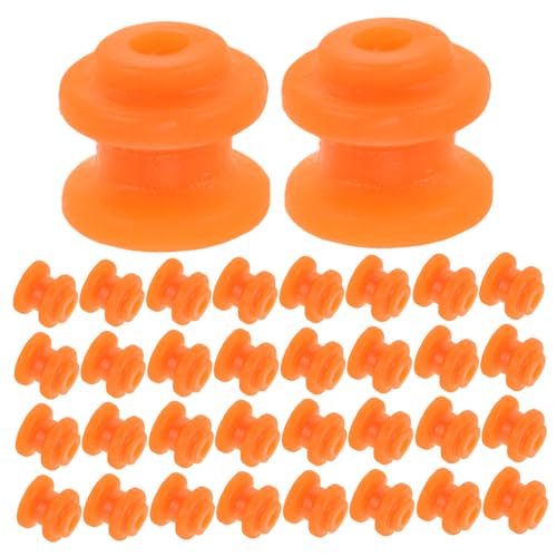 Garneck 50 Stück EIN-Slot-Riemenscheibenmodell Motor Zahnradmodell Zubehör Machen Riemenscheibensystem Mini-Bootsmotor Riemenscheibe aus Kunststoff Rolle Getriebesatz Plastik Orange von Garneck